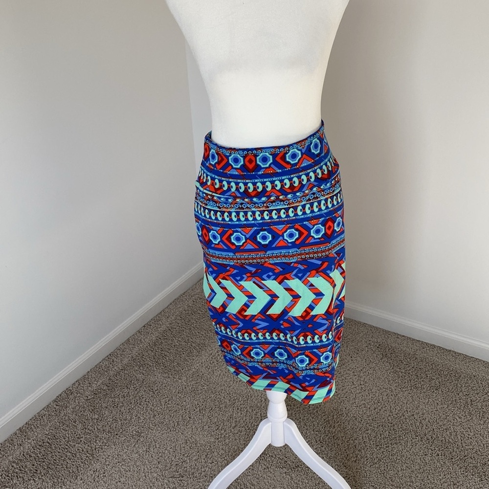 Blue & Multicolor Print Skirt💕